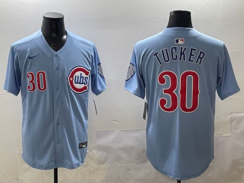 Men Chicago Cubs #30 Tucker Light Blue Throwback Fashion 2025 Nike MLB Jersey style 1->houston astros->MLB Jersey